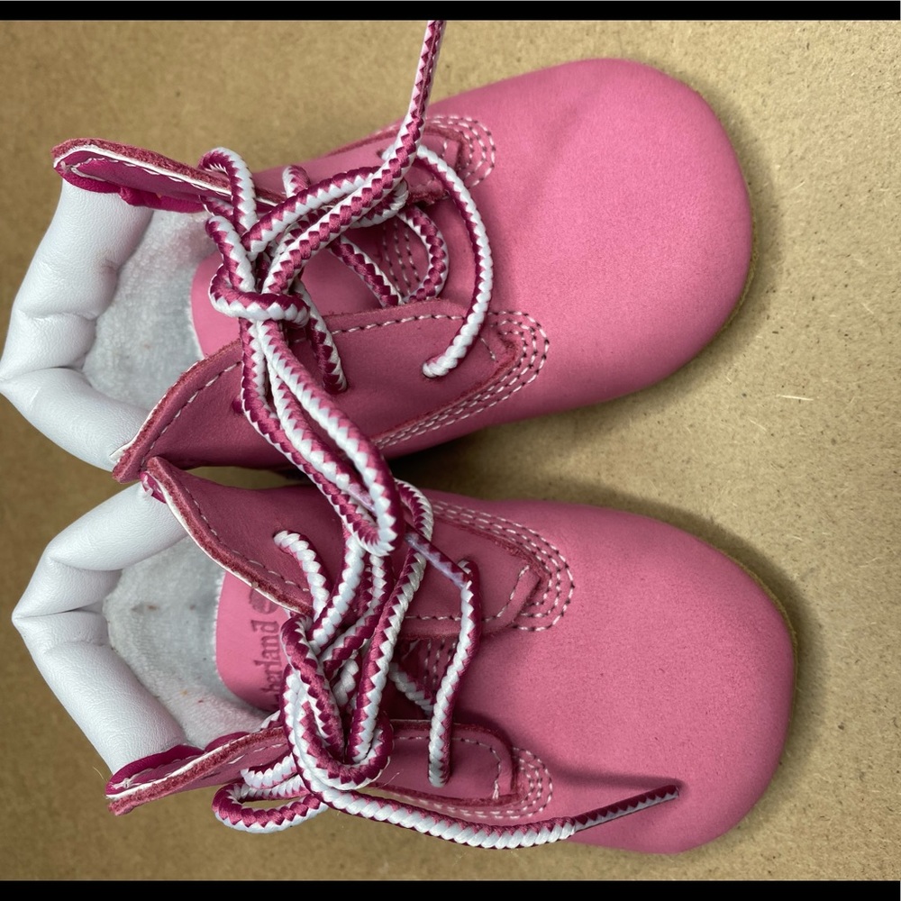 Pink infant timberlands